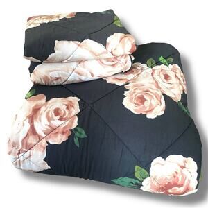 Emily & Meritt F/Q Dark Floral Comforter Shams Bedding Pottery Barn Teen Cottage